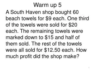 warm up 5