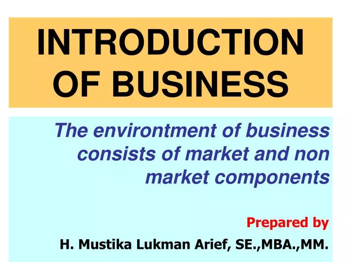 introduction of business