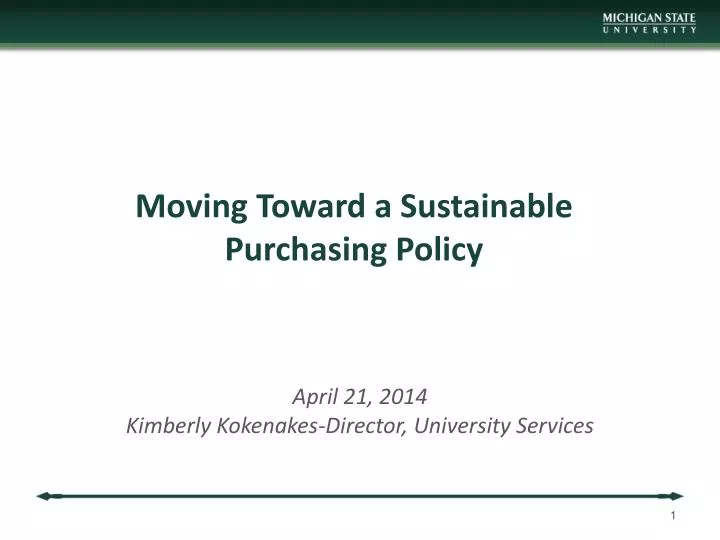 moving toward a sustainable purchasing policy