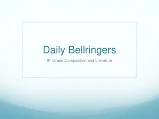 Daily Bellringer s