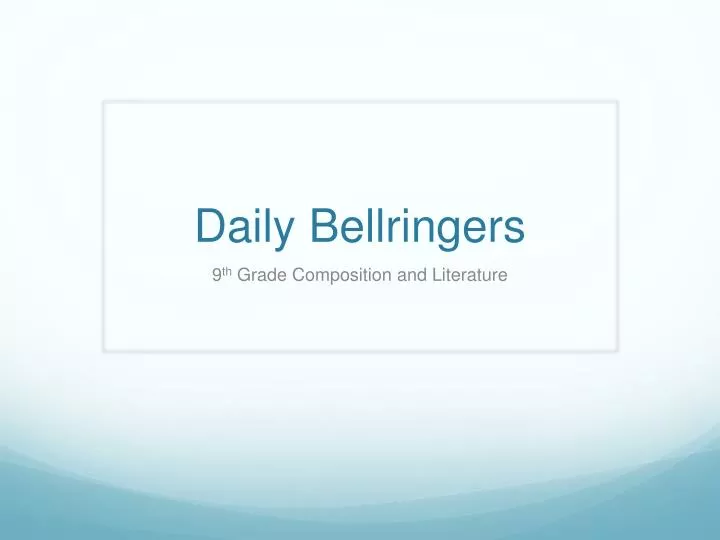 daily bellringer s