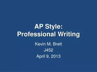 AP Style: Professional Writing