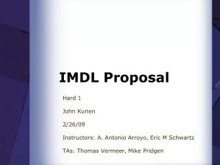 IMDL Proposal