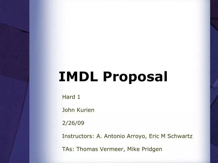 imdl proposal