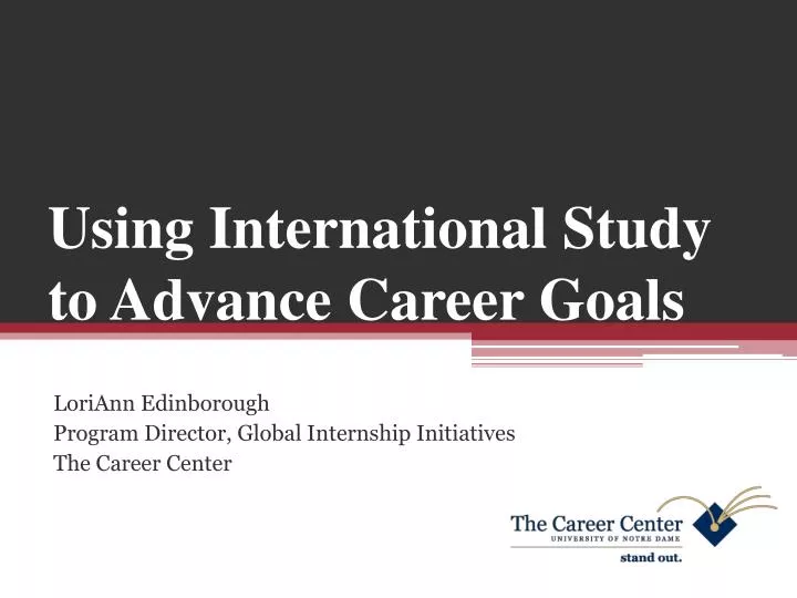 using international study to advance career goals