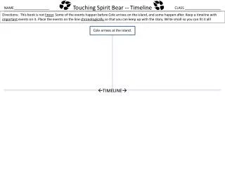 Touching Spirit Bear -- Timeline