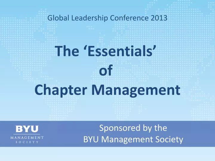 sponsored by the byu management society