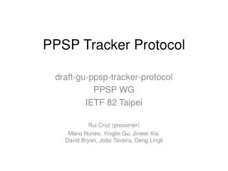 PPSP Tracker Protocol