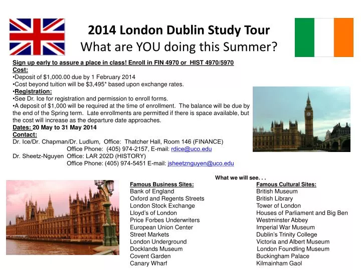 2014 london dublin study tour what are you doing this summer