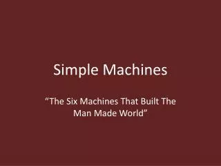 simple machines