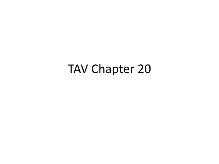 tav chapter 20