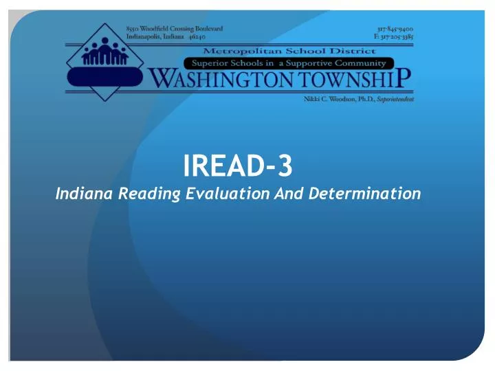 PPT IREAD3 Indiana Reading Evaluation And Determination PowerPoint