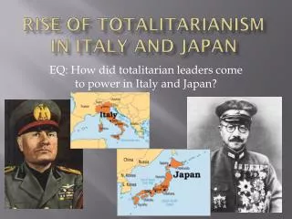 Rise of Totalitarianism in Italy and Japan
