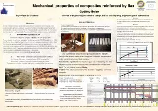 Mechanical properties of composites reinforced by flax Godfrey Bwire