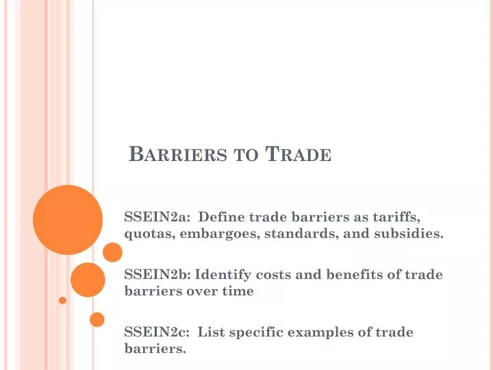 barriers to trade