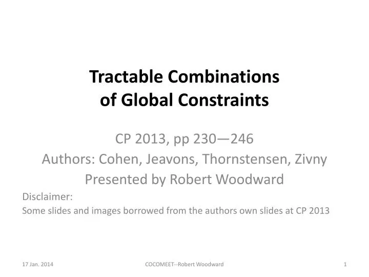 tractable combinations of global constraints