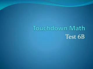 Touchdown Math