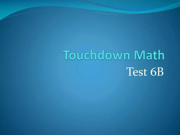 touchdown math