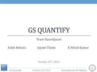 GS Quantify