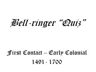 bell ringer quiz