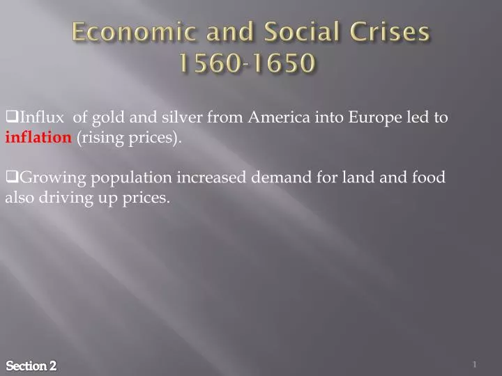economic and social crises 1560 1650