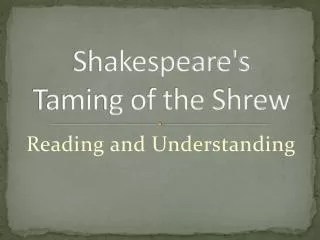 shakespeare s taming of the shrew