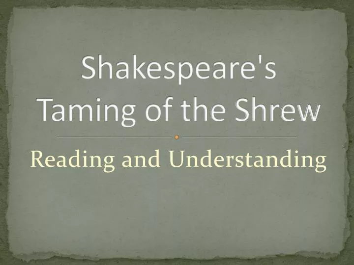 shakespeare s taming of the shrew
