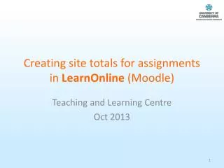 Creating site totals for assignments in LearnOnline (Moodle)