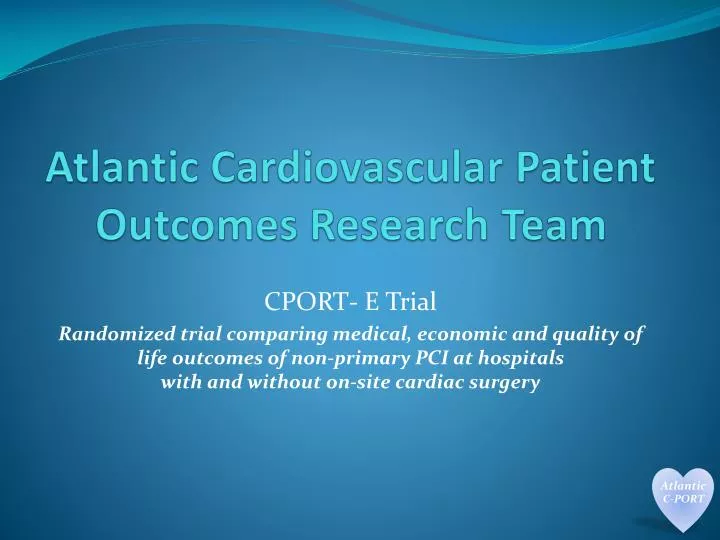 atlantic cardiovascular patient outcomes research team