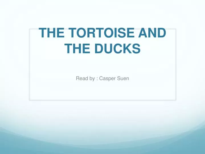 the tortoise and the ducks