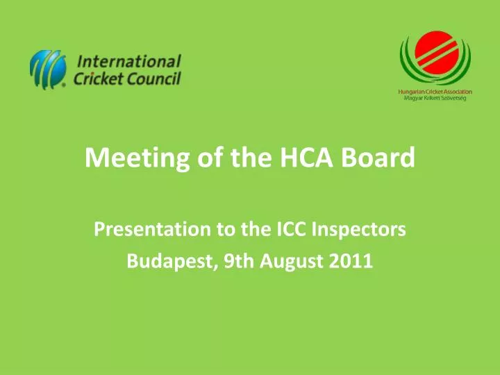 meeting of the hca board