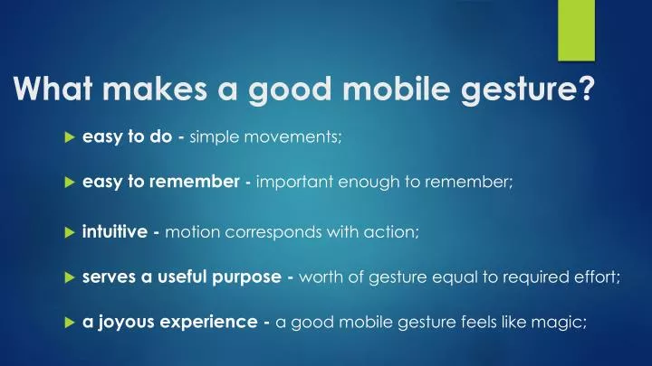 what makes a good mobile gesture