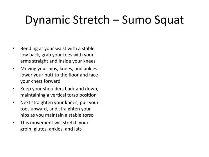 dynamic stretch sumo squat