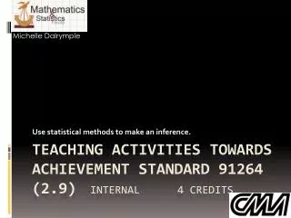 Teaching activities towards Achievement Standard 91264 (2.9) 	internal 		4 credits