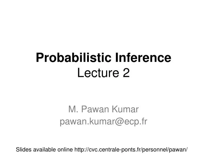 probabilistic inference lecture 2