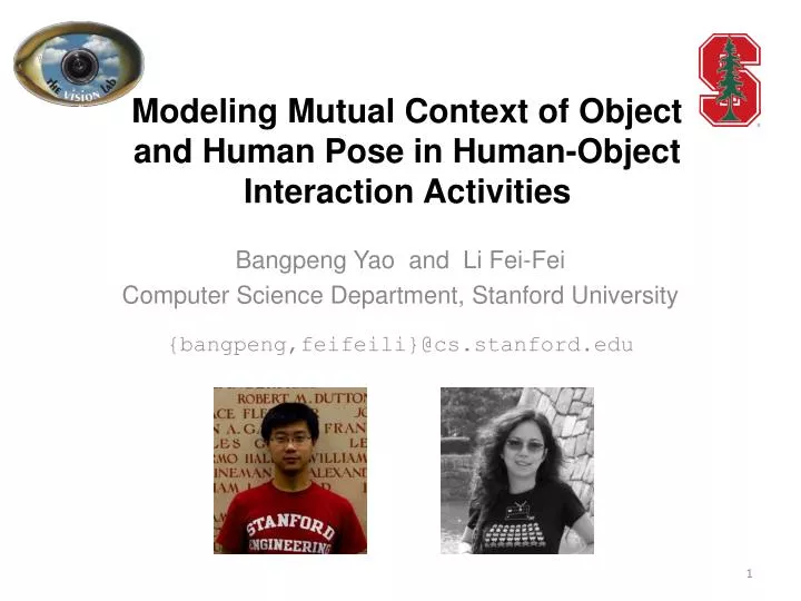 Ppt Modeling Mutual Context Of Object And Human Pose In Human Object