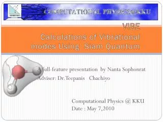 VIBE Calculations of Vibrational modes Using Siam Quantum