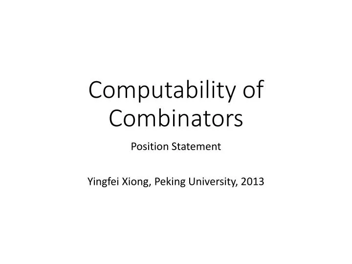 computability of combinators