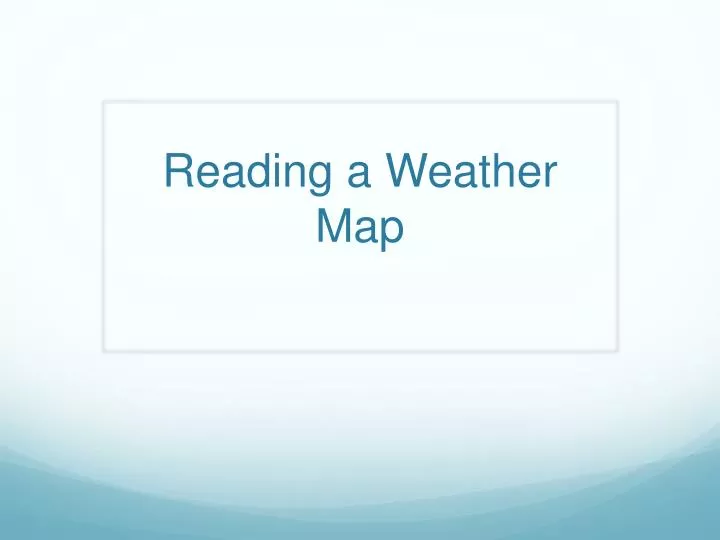 reading a weather map