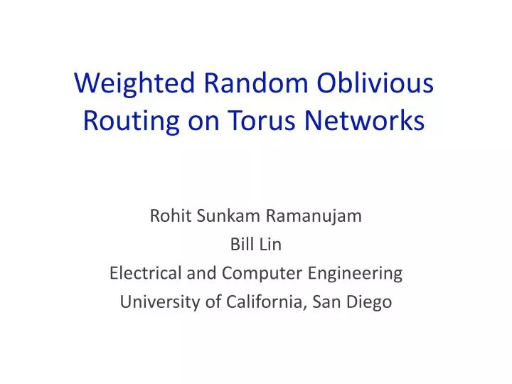 weighted random oblivious routing on torus networks