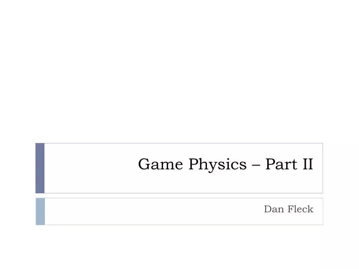 game physics part ii