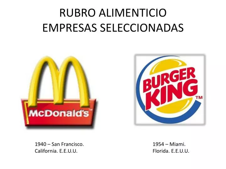 rubro alimenticio empresas seleccionadas