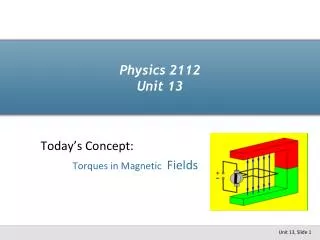 Physics 2112 Unit 13