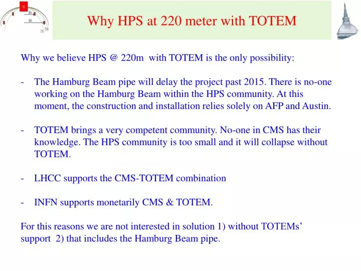 why hps at 220 meter with totem