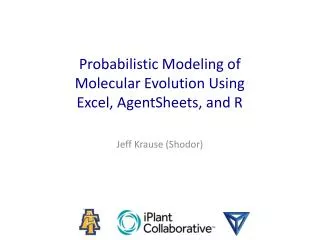 Probabilistic Modeling of Molecular Evolution Using Excel, AgentSheets , and R