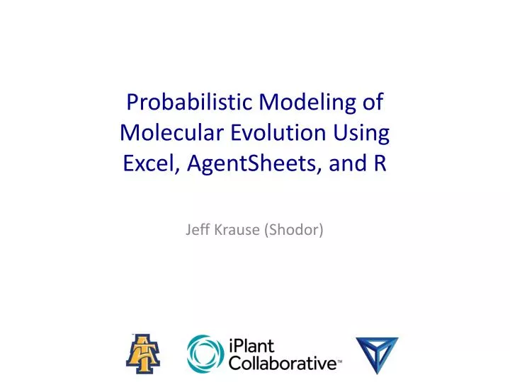 probabilistic modeling of molecular evolution using excel agentsheets and r