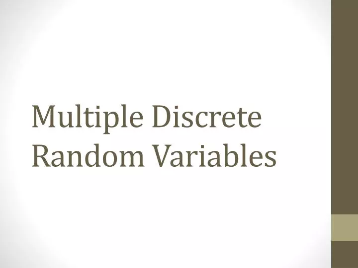 multiple discrete random variables