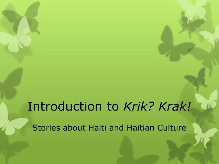 introduction to krik krak