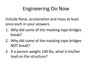 Engineering Do Now