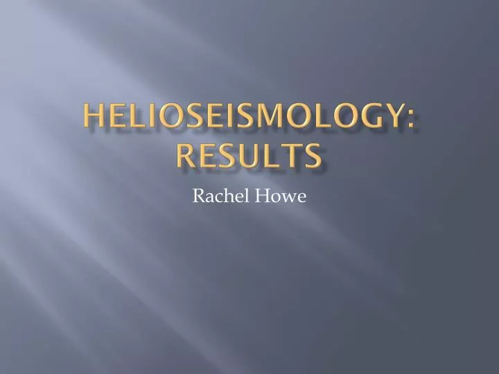 helioseismology results